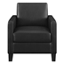 Julio Accent Chair with Black Faux Leather Fabric - Black Finish Legs