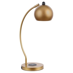 Andreas Study Table with Wireless Charger Lamp - Gold 