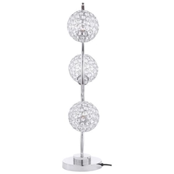 Amberley 3-Light Curvy Metal Table Lamp - Silver - Chrome Finish 