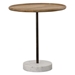 Ginevra Wood Top Marble Base Table Natural and White - Brown - COA6672