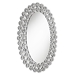 Colleen Oval Wall Mirror - Crystal Flowers - Silver - COA6899