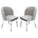 Grace Set of Two Dining Chairs in Grey Velvet with Chrome Legs - DIA3249