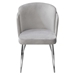 Grace Set of Two Dining Chairs in Grey Velvet with Chrome Legs - DIA3249