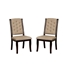 Venna Rustic Button Tufted Side Chairs in Dark Walnut - Set of Two