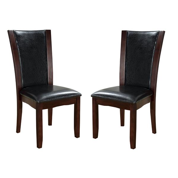 Aloise Contemporary Faux Leather Side Chairs in Brown Cherry - Set of Two 