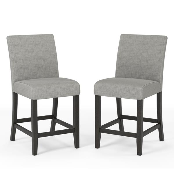 Shielle Rustic Padded Counter Height Chairs in Light Gray - Set of Two 