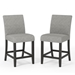 Shielle Rustic Padded Counter Height Chairs in Light Gray - Set of Two - FOA1099