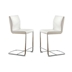 Xavia Contemporary Padded Counter Height Chairs in Distressed White - Set of Two