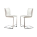 Xavia Contemporary Padded Counter Height Chairs in Distressed White - Set of Two - FOA1116