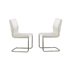 Xavia Contemporary Faux Leather Side Chairs in White - Set of Two