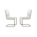 Xavia Contemporary Faux Leather Side Chairs in White - Set of Two - FOA1117