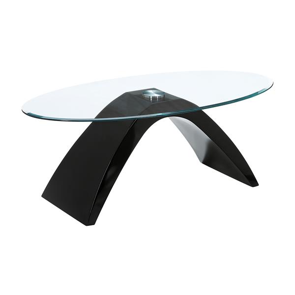 Pelletoni Glass Top Coffee Table in Black 