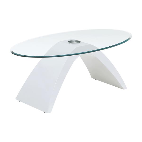 Pelletoni Glass Top Coffee Table in White 