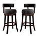 Martin Contemporary Swivel Bar Stools in Gray - Set of Two - FOA1216