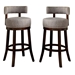 Martin Contemporary Swivel Bar Stools in Light Gray - Set of Two - FOA1217