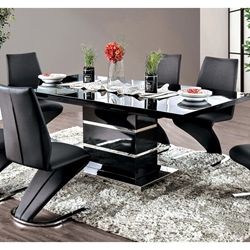 Amia Contemporary Glass Top Dining Table 
