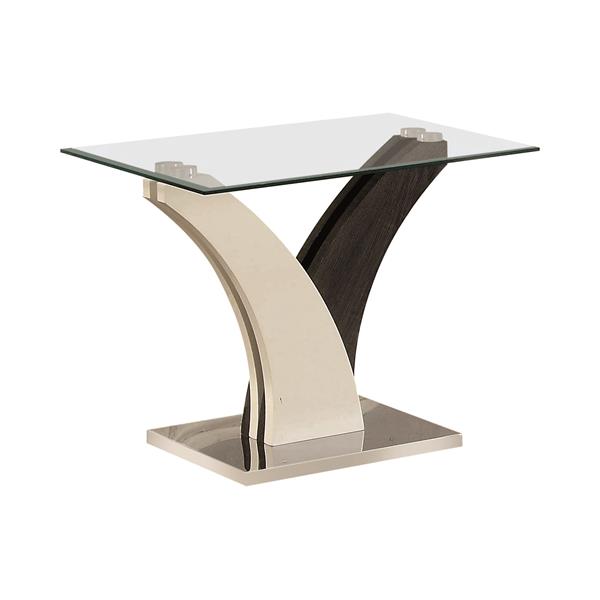 Acarra Contemporary Glass Top End Table 
