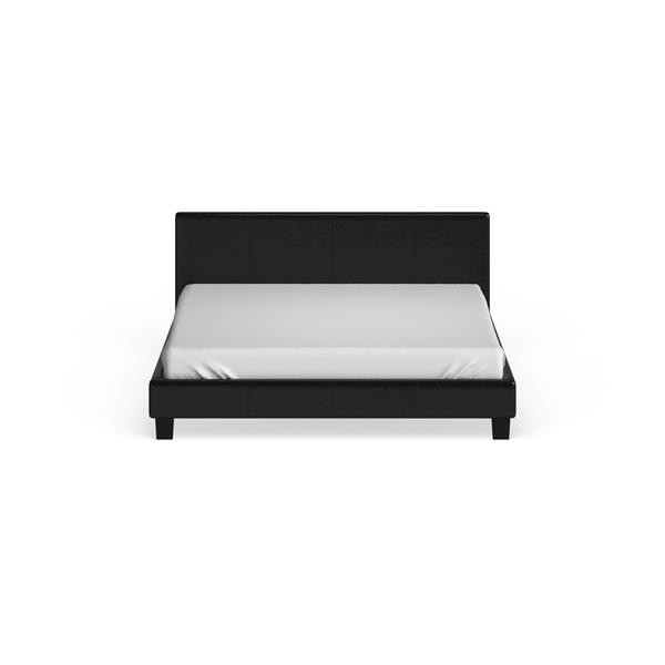 Ameena Contemporary Faux Leather Eastern King Bed in Espresso 