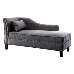 Jack Contemporary Upholstered Chaise in Gray 