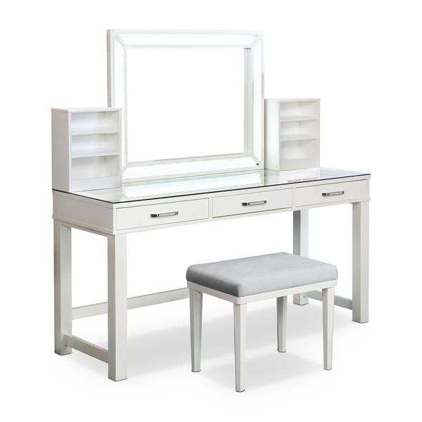 Wreston 3-Piece Vanity Set in Glossy White 