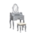 Cambriah Traditional Wood Vanity Set in Silver