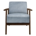 August Accent Chair with Solid Rubberwood Frame and Blue Gray Velvet Fabric - Dark Walnut Finish Frame - HME1000