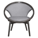 Lowery Accent Chair with Solid Rubberwood Frame and Gray Tweed Herringbone Fabric - Dark Charcoal Finish Frame - HME1004