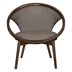 Lowery Accent Chair with Solid Rubberwood Frame - Textured Chocolate Fabric - Walnut Finish Frame