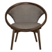 Lowery Accent Chair with Solid Rubberwood Frame - Textured Chocolate Fabric - Walnut Finish Frame - HME1005