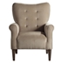 Kyrie Accent Chair with Solid Wood Frame - Brown Velvet Fabric Upholstery - Dark Brown Finish Legs