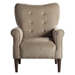 Kyrie Accent Chair with Solid Wood Frame - Brown Velvet Fabric Upholstery - Dark Brown Finish Legs - HME1015