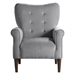 Kyrie Accent Chair with Solid Wood Frame - Dark Gray Velvet Fabric Upholstery - Dark Brown Finish Legs - HME1017