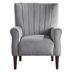 Urielle Accent Chair with Solid Wood Frame - Velvet Fabric Upholstery - Dark Brown Finish Legs