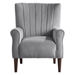 Urielle Accent Chair with Solid Wood Frame - Velvet Fabric Upholstery - Dark Brown Finish Legs - HME1021