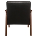 Alby Accent Chair with Solid Rubberwood Frame and Dark Brown Faux Leather Upholstery - Dark Walnut Finish Frame - HME1032