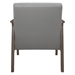 Alby Accent Chair with Solid Rubberwood Frame - Gray Faux Leather Upholstery - Button Tufted Back and Light Gray Finish Frame - HME1033