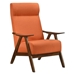 Kalmar Accent Chair with Solid Rubberwood Frame and Orange Textured Fabric Upholstery - Walnut Finish Frame - HME1040