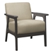 Ocala Accent Chair with Solid Rubber Wood Frame and Textured Light Brown Fabric - Antique Gray Finish Frame - HME1041