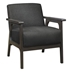 Ocala Accent Chair with Solid Rubber Wood Frame and Textured Dark Gray Fabric Upholstery - Antique Gray Finish Frame