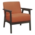 Ocala Accent Chair with Solid Rubber Wood Frame and Textured Orange Fabric - Antique Gray Finish Frame