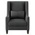 Keller Accent Chair with Kidney Pillow - Dark Gray 100% Polyester Upholstery - Espresso Finish Wood Legs