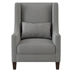 Keller Accent Chair with Kidney Pillow - Light Gray 100% Polyester Upholstery and Espresso Finish Wood Legs