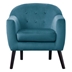 Quill Accent Chair with Velvet Fabric Upholstery - Blue - Dark Brown Finish Wood Legs