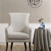 Avalon Quilted Accent Chair with Solid Wood Frame - Textured White Fabric and Espresso Finish Legs - HME1087