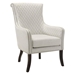 Avalon Quilted Accent Chair with Solid Wood Frame - Textured White Fabric and Espresso Finish Legs - HME1087