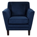 Adore Accent Chair with Solid Wood Frame - Navy Blue Velvet Fabric - Dark Brown Finish Legs - HME1092