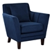 Adore Accent Chair with Solid Wood Frame - Navy Blue Velvet Fabric - Dark Brown Finish Legs - HME1092