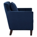 Adore Accent Chair with Solid Wood Frame - Navy Blue Velvet Fabric - Dark Brown Finish Legs - HME1092