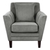 Adore Accent Chair with Solid Wood Frame - Gray Velvet Fabric - Dark Brown Finish Legs