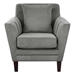 Adore Accent Chair with Solid Wood Frame - Gray Velvet Fabric - Dark Brown Finish Legs - HME1093